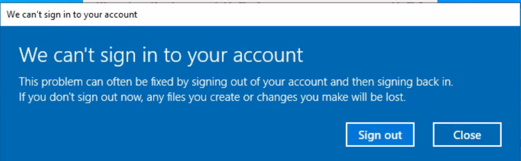 We can't sign in to your account