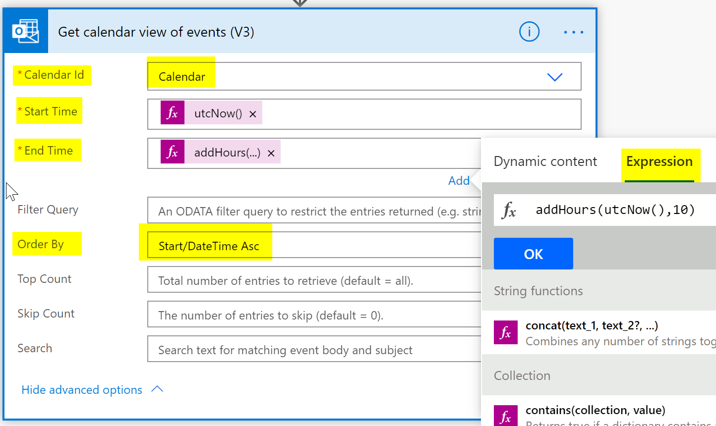 Get Your Daily Calendar Events from your Office 365 Calendar with Power