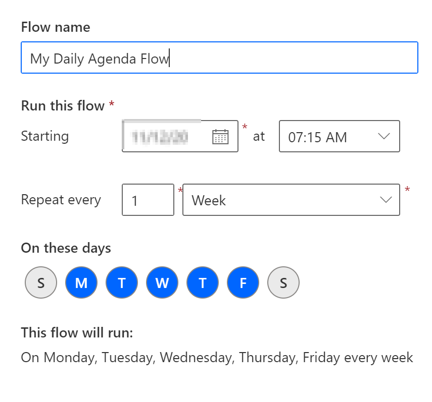 Power Automate Schedule Options
